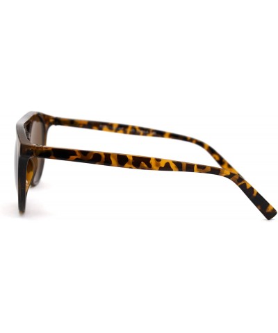 Round Flat Top Hipster Horn Rim Round Keyhole Bi-focal Reading Sunglasses - Tortoise Brown - CU18XD55CC8 $17.87