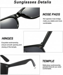 Wrap Vintage Polarized Sunglasses for Men Retro Women Square Sun Shades Driving Glasses UV400 Protection with Case - C318RL6X...
