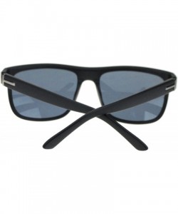 Rectangular Mens Luxury Fashion Mobster Rectangular Shade Sunglasses - Matte Black - CD11TX3501V $10.32