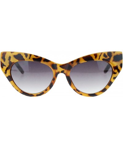 Cat Eye Trendy Runway Fashion Thick Plastic Narrow Cat Eye Sunglasses - Tortoise (Smoke) - C711YNNJ2FV $9.80