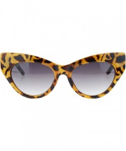 Cat Eye Trendy Runway Fashion Thick Plastic Narrow Cat Eye Sunglasses - Tortoise (Smoke) - C711YNNJ2FV $9.80