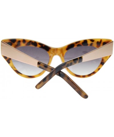 Cat Eye Trendy Runway Fashion Thick Plastic Narrow Cat Eye Sunglasses - Tortoise (Smoke) - C711YNNJ2FV $9.80