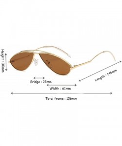 Goggle Vintage Fashion Sunglasses Small Metal Frame Vintage Sunglasses - Golden Frame Tea - CX18EH2UUS6 $9.49