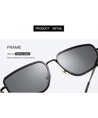 Square Unregularly Square Frame Sunglasses Trendy Glasses for Women Easy Matching - Goldgrey - CE18AXXQ2ML $8.62