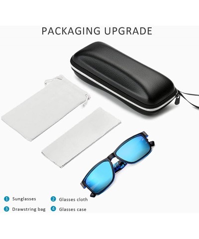 Sport Sunglasses Men Women Polarized Square Frame Tortoise Sports UV400 With Sunglasses Case For Driving Outdoor Travel - CX1...