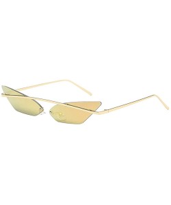 Rimless Sunglasses for Women Cat Eye Sunglasses Vintage Sunglasses Retro Oversized Glasses Eyewear Rimless Sunglasses - C - C...