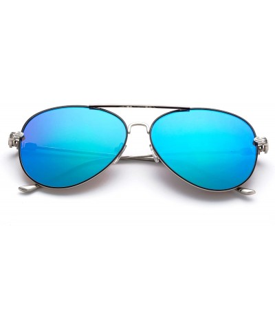 Aviator New Trending Aviator Fashion Sunglasses for Women UV Protection Lenses - Silver/Green - CZ17YDXI4DC $10.18