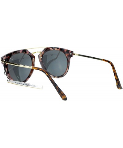 Wayfarer Womens Retro Designer Metal Bridge Horn Rim Pilot Sunglasses - Purple Tortoise Black - CC12N7Y4F3M $11.08