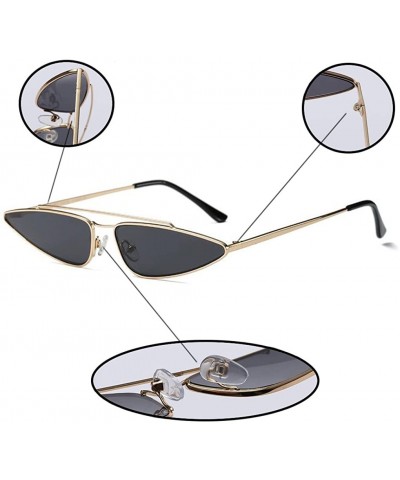 Cat Eye Vintage Cat Eye Sunglasses Small Metal Frame Candy Colors Glasses - Golden - CM18G8XL7OA $10.21