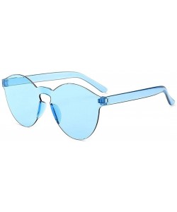 Round Unisex Fashion Candy Colors Round Outdoor Sunglasses Sunglasses - Light Blue - CP190S637IL $12.49