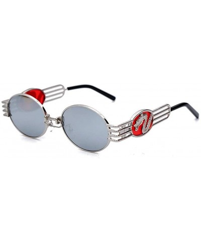 Round Fashion Vintage Steampunk Sunglasses Glasses - 4 Sliver - CE198GE0D2S $28.87