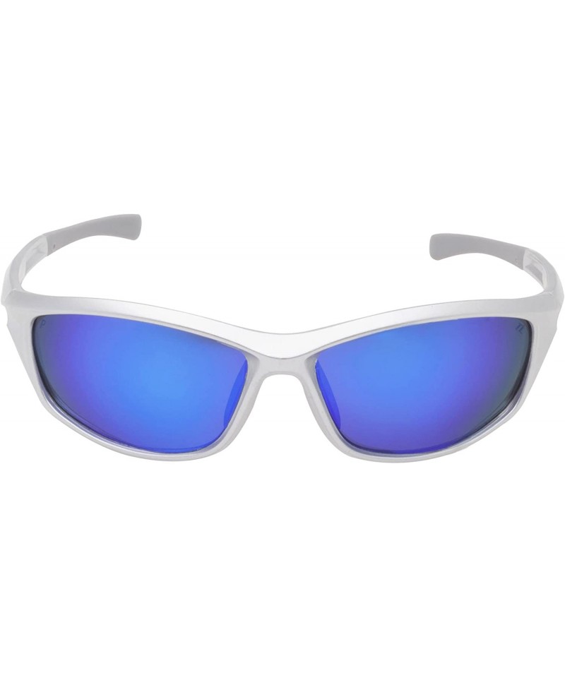 Polarized Sports Cycling Sunglasses 64MM Athletic Sunglasses for Women Men  TL6003 - Silver Frame/Blue Lens - CG188RCDLNX
