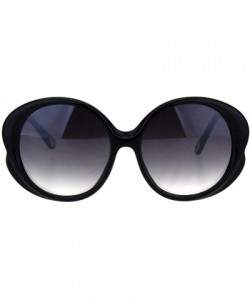 Oversized Womens Designer Style Sunglasses Cute Round Shape Shades UV 400 - Black (Smoke) - CQ18OAXI7IA $10.76