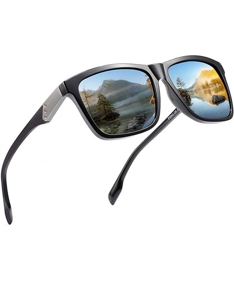 Square Sunglasses Polarized Men TR90 Sun Glasses For Men TAC UV400 - Black  - CI18M3SZCAS