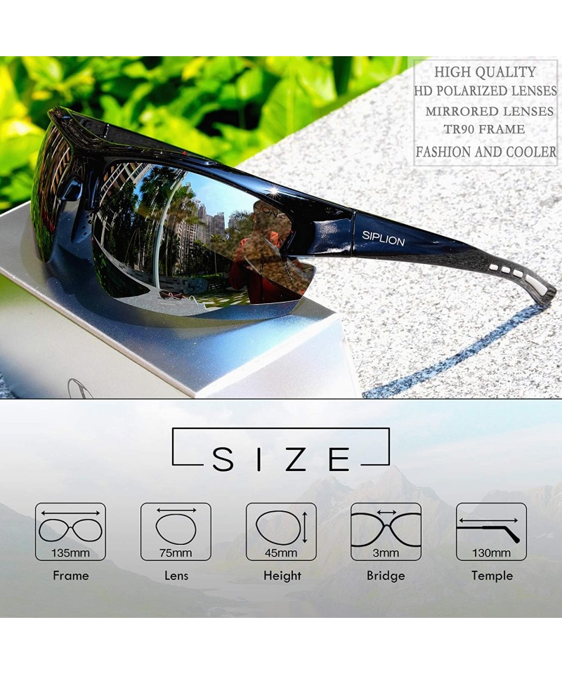 Men's Polarized Sunglasses Sports Glasses for Cycling Fishing Golf TR90  Superlight Frame - CH185N58C42