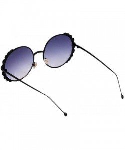 Rimless Stylish Round Pearl Decor Sunglasses UV Protection Metal Frame - Black Frame Gray Lens - C118U8H8WS0 $13.84