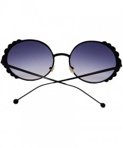 Rimless Stylish Round Pearl Decor Sunglasses UV Protection Metal Frame - Black Frame Gray Lens - C118U8H8WS0 $13.84