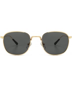 Square Square Sunglasses Women Retro Summer Male Sun Glasses Metal Frame Uv400 Summer - Gold With Black - CQ1973DEUYY $11.00