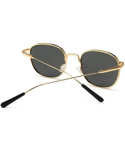 Square Square Sunglasses Women Retro Summer Male Sun Glasses Metal Frame Uv400 Summer - Gold With Black - CQ1973DEUYY $11.00