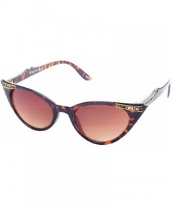 Cat Eye KITTY Diamante Trim Cat Eye Sunglasses - Tortoiseshell Brown - CZ199QD52XI $15.14