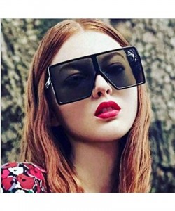 Square Oversized Sunglasses for Women Square Shield Plastic Frame 100% UV400 Protection - CP18S8LL5L9 $9.58