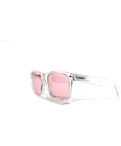 Wayfarer SIMPLE Classic Vintage Clear Frame Style Sunglasses for Men and Women - Pink - CD18ZGZKSXH $8.62