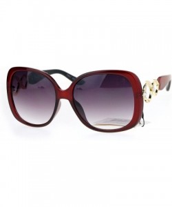 Square Womens Designer Fashion Sunglasses Square Rhinestone Decor UV 400 - Red - CP186OUKG3L $14.18