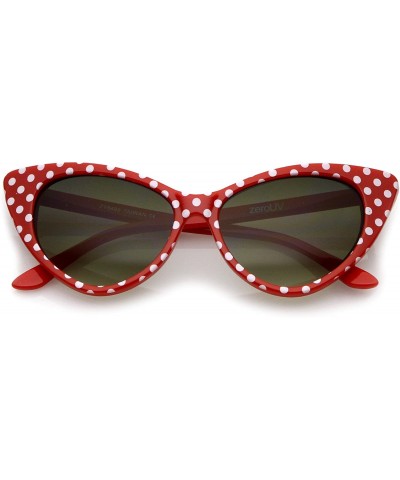 Wayfarer Women's Retro Oversized High Point Cat Eye Sunglasses 54mm - Red-white / Smoke Gradient - CP118SU7RH5 $12.09