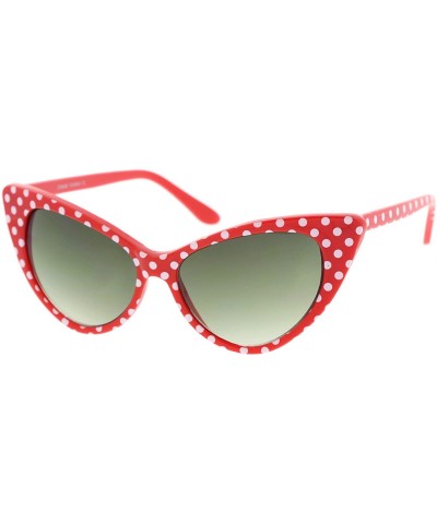 Wayfarer Women's Retro Oversized High Point Cat Eye Sunglasses 54mm - Red-white / Smoke Gradient - CP118SU7RH5 $12.09