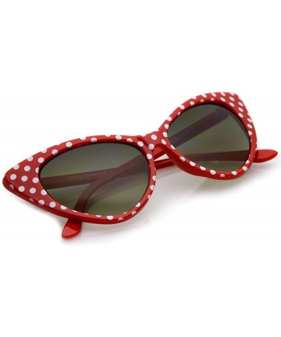 Wayfarer Women's Retro Oversized High Point Cat Eye Sunglasses 54mm - Red-white / Smoke Gradient - CP118SU7RH5 $12.09