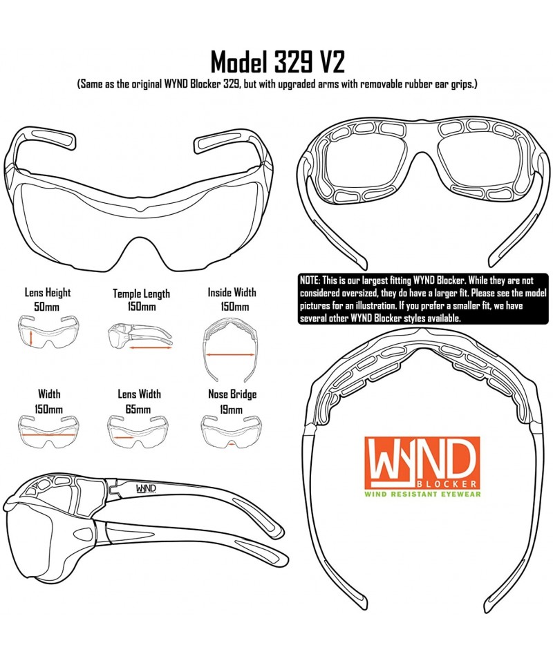 WYND Blocker POLARIZED Sunglasses Wind Block Sports & Motorcycle