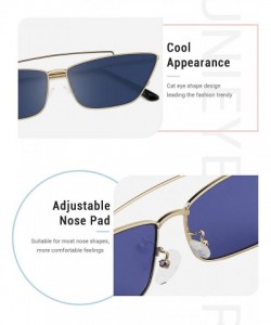 Oversized Sunglasses for Women Cat Eye Fashion Vintage Metal Frame UV400 Lenses - Purple-gold Frame - CN18RT0CCKM $14.16