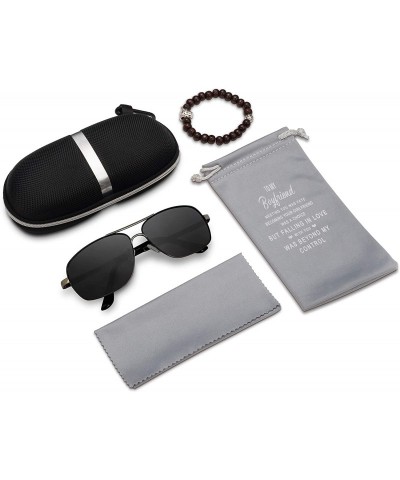 Aviator Personalized Sunglasses protection Polarized Husband - Black-for Boyfriend - CI18SU9LG5M $6.95