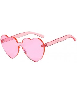 Rimless Heart shaped Sunglasses Integrated Eye wear - B - CX18DRQATWS $9.34