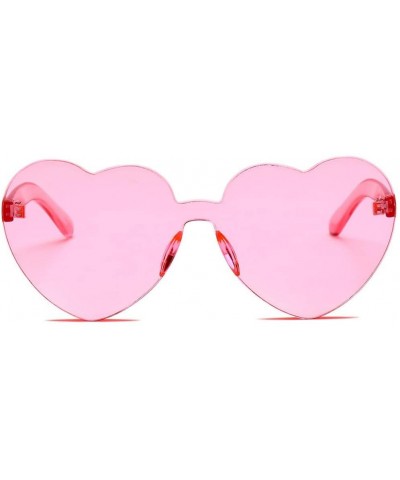 Rimless Heart shaped Sunglasses Integrated Eye wear - B - CX18DRQATWS $9.34