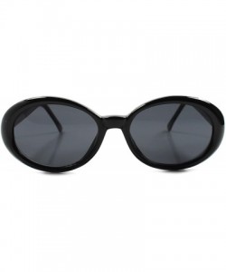 Oval Classic Vintage Retro 80s Fashion Stylish Round Oval Sunglasses - Black - CY1892XSOMA $13.55