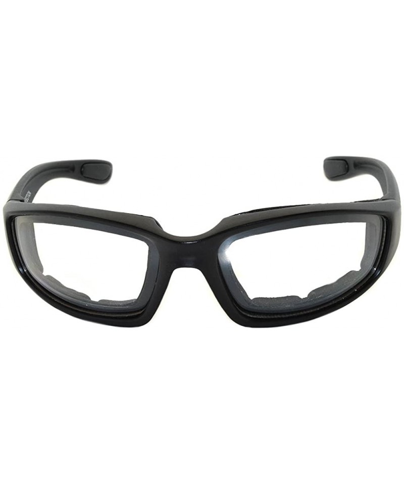 Sport Motorcycle Riding Glasses Goggles Padded Foam Outdoor Activity Sport Black - 01_black_frame_clear_lens - C611UO54LKX $1...