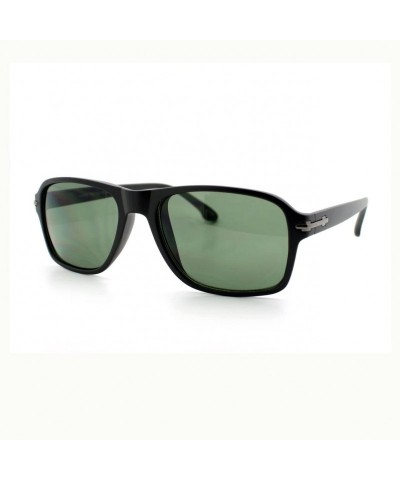 Rectangular Mens Stylish Casual Fashion Soft Rectangular Frame Sunglasses - Matte Black - CA11XMGEGXD $7.91