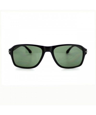 Rectangular Mens Stylish Casual Fashion Soft Rectangular Frame Sunglasses - Matte Black - CA11XMGEGXD $7.91