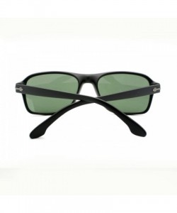 Rectangular Mens Stylish Casual Fashion Soft Rectangular Frame Sunglasses - Matte Black - CA11XMGEGXD $7.91