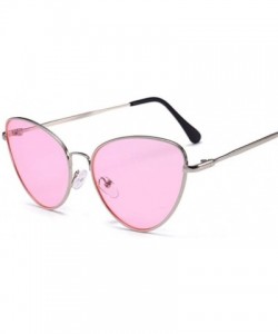 Cat Eye Vintage Sunglasses Glasses Female Sunglass - Silver Blue - C1199D4TKSX $17.05