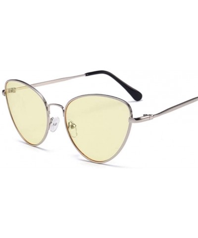 Cat Eye Vintage Sunglasses Glasses Female Sunglass - Silver Blue - C1199D4TKSX $17.05