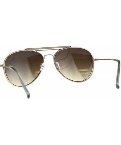 Aviator Mens Color Flip Up Lens Metal Rim Pilots Sunglasses - Matte Gold Brown - CW180OQWDWQ $9.36