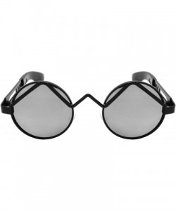 Round Vintage Inspired Round Circle Frames with Flat Mirrored Lens 25100&EC3138 - Ec3138 Black - CB183L8DTHI $8.84