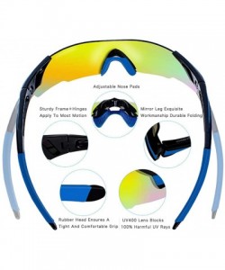 Sport Sports Cycling Sunglasses TR90 Unbreakable Frame Polarized Sports Sunglasses - Blue Frame - C218W8URLHI $14.77