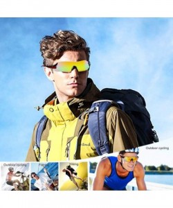 Sport Sports Cycling Sunglasses TR90 Unbreakable Frame Polarized Sports Sunglasses - Blue Frame - C218W8URLHI $14.77