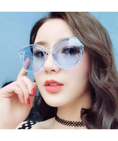 Aviator Luxury Vintage Round Sunglasses Women Brand Designer 2019 Cat Eye Leopard - Red - C618Y2OZR2G $7.72