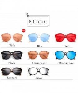 Aviator Luxury Vintage Round Sunglasses Women Brand Designer 2019 Cat Eye Leopard - Red - C618Y2OZR2G $7.72