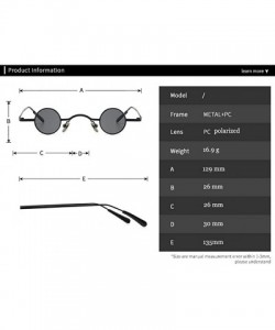 Goggle Small Round Sunglasses-Shade Glasses Slender Metal Frame-Punk Fashion Goggle - F - CE190EETZ57 $38.57