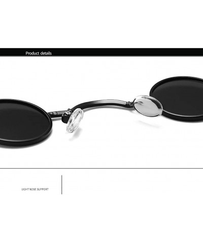 Goggle Small Round Sunglasses-Shade Glasses Slender Metal Frame-Punk Fashion Goggle - F - CE190EETZ57 $38.57